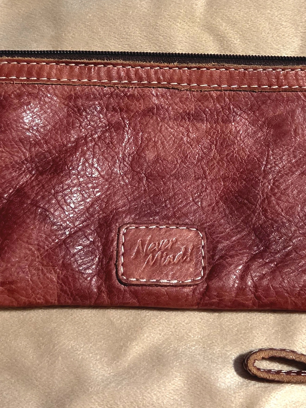 Womens Genuine Leather NeverMind Leather Purse Handbag Pouch Purse Western
